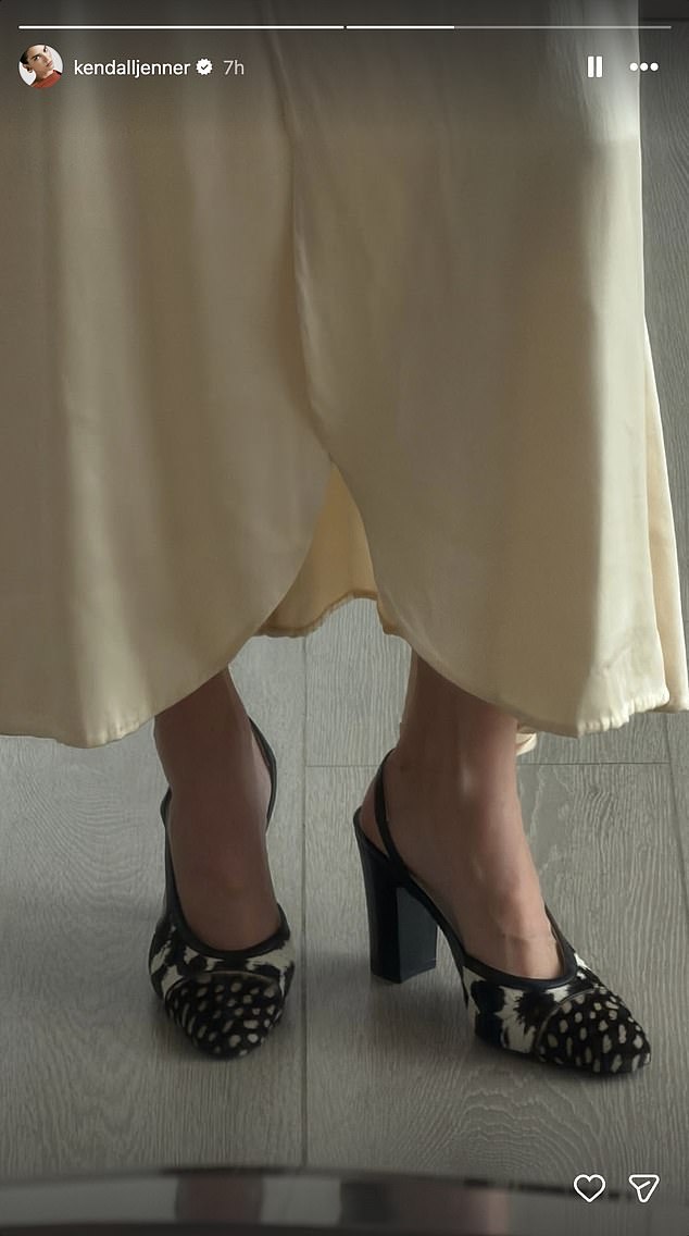 Kendall made an appearance but only shared a photo of her shoes on her Instagram Story