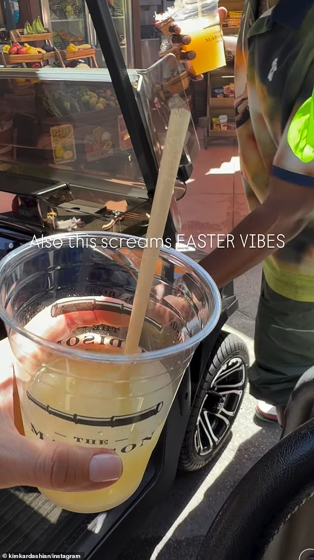 Ahead of the party, she posted photos of herself enjoying a refreshing beverage