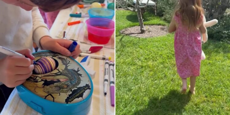 Meghan Markle shares rare video of Archie and Lilibet taking part in Easter egg hunt and feeding chickens at home in US