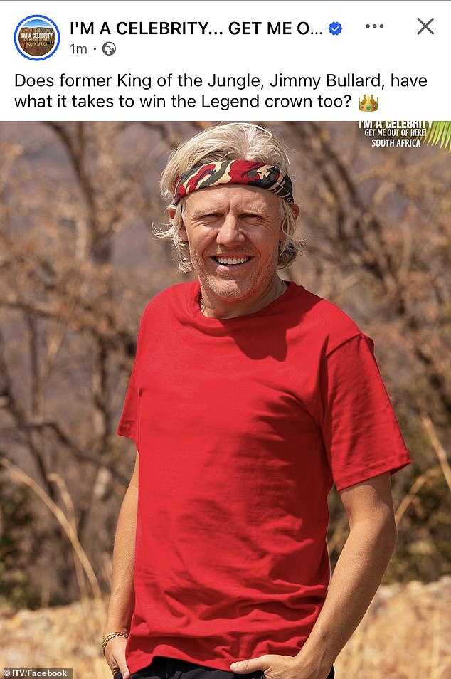 Ahead of the show's debut, the I'm A Celeb Facebook page shared this post about campmate Jimmy Bullard - but fans soon spotted a huge mistake