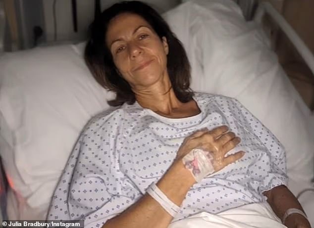 The TV presenter's life as a working mother-of-three was turned upside down when, aged 51, doctors confirmed the discovery of a six centimetre tumour on her left breast