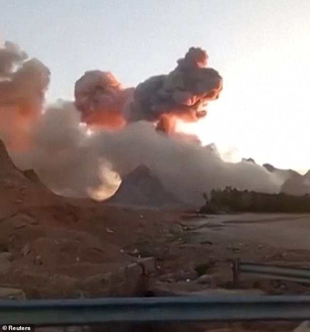 Smoke was seen rising following an explosion at a missile base near the city of Baharestan in Iran last week