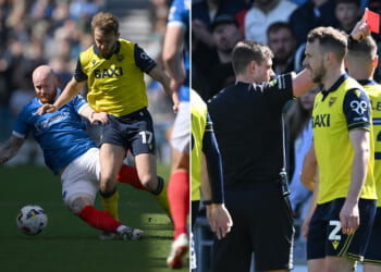 EFL crowd sent 'not acceptable' warning by stadium announcer after star controversially sent off in relegation scrap