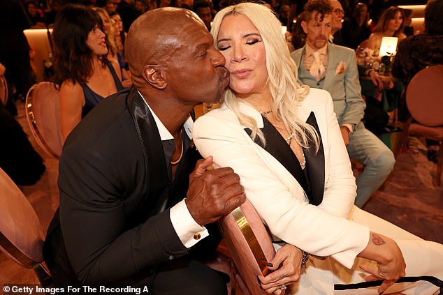 An emotional Crews said of his wife: ' When they say sickness and health, this is the battle that we were designed to fight together. Where she's weak, I'm strong - pictured 2024