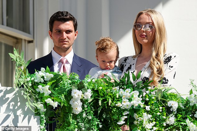 Tiffany Trump attends the White House Easter Egg Roll with her husband Michael Boulos and son Alexander Trump Boulos