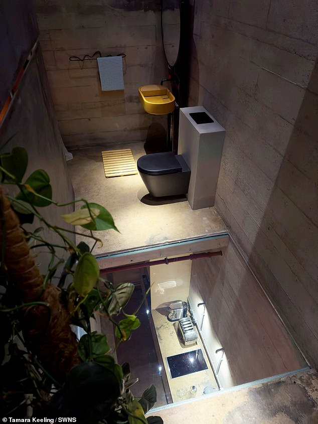 Built from reinforced concrete, the tower retains many of its original features - including board-marked concrete with moulded Art-Deco style door and window apertures