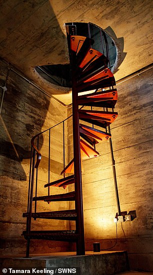 She says the shower is 'cool and has a glass floor'. 'There was a hole in the floor and instead of filling it in we said "let's put glass in it",' she added