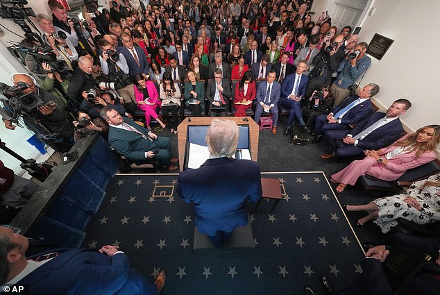 Press packed the room waiting with bated breath to hear from the President about the operation