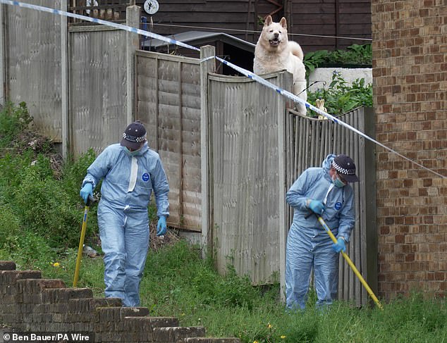 The Mayor of London Sadiq Khan labelled the killing as 'appalling'. Pictured: Forensics at the scene