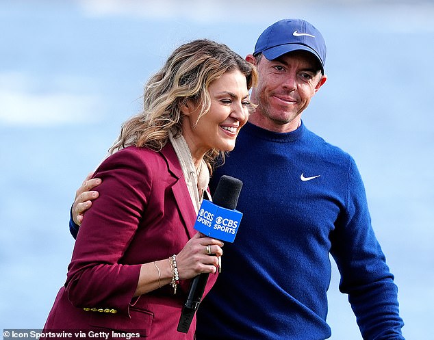 McIlroy pictured with Balionis after an interview at Pebble Beach, California in February 2025