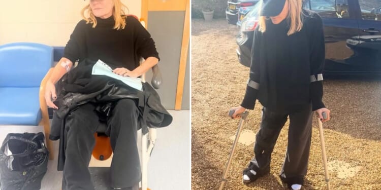 EastEnders’ Michelle Collins sparks concern as she’s seen using crutches after A&E dash following nasty fall