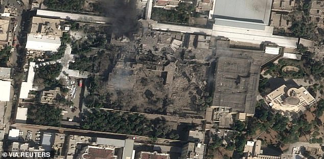 The new leader was at his father's compound when it was blitzed at the start of the war (pictured)