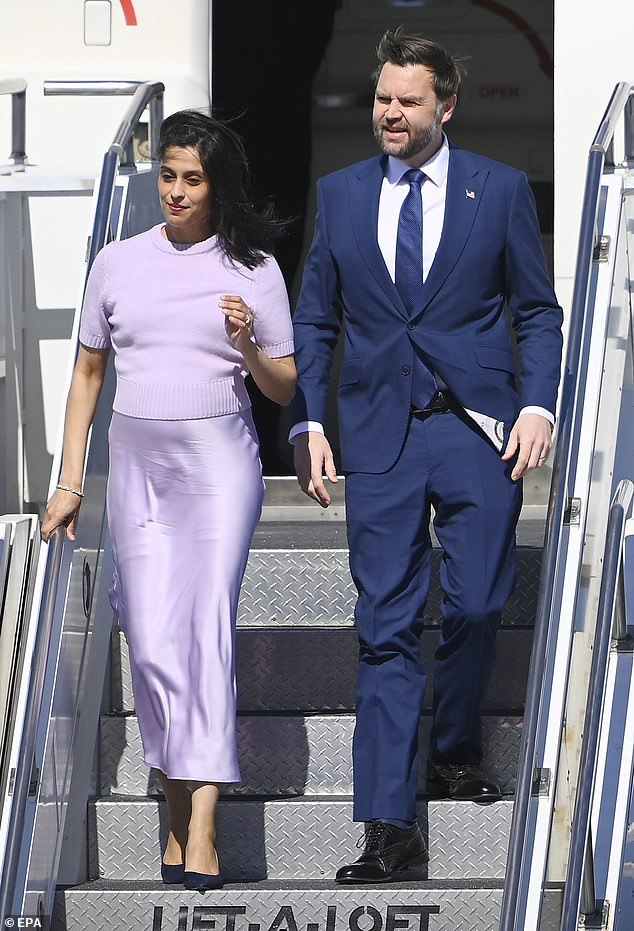 The 40-year-old looked every inch the doting mom as she joined her husband on a trip to visit Prime Minister Viktor Orban of Hungary