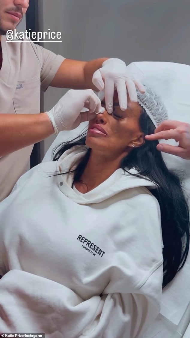 The former glamour model, 47, said that she 'won't be having it again' after injections in her chin to 'smooth it out' left her struggling to talk