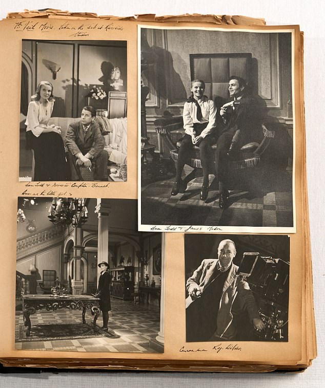 Pictures taken on the set of the 1945 British film, The Seventh Veil