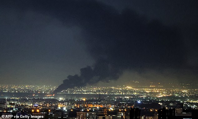 Smoke rises from the site of a US-Israeli strike on the Iranian capital Tehran on April 7, 2026