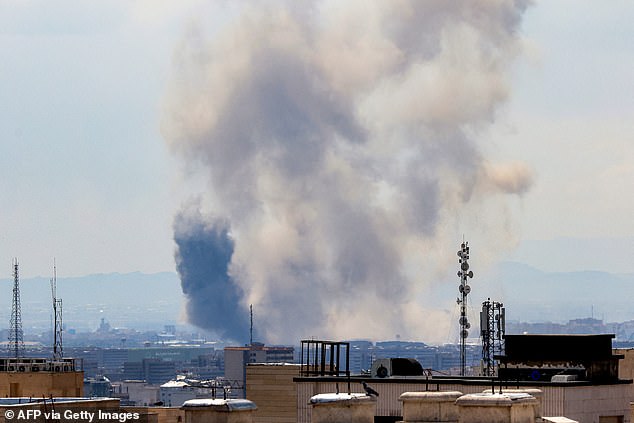 Smoke rises following strikes on Tehran yesterday. Top of the Trump's wishlist was regime change. Yet as of this morning one of the regime remains in place