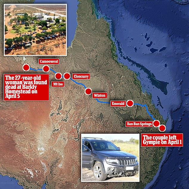 It is understood that the couple had been on a 2,000km road trip from south-east Queensland