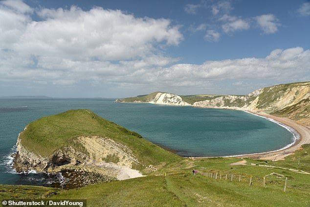 Worbarrow Bay, Dorset, is a curve of Jurassic Coast reached from the village of Tyneham