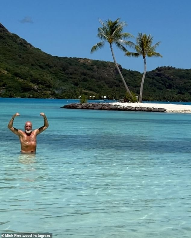 He captioned it: 'The south Pacific does its magic!!! A honeymoon with my love Elizabeth... creating moments to be remembered!! Sun health and happiness!!'