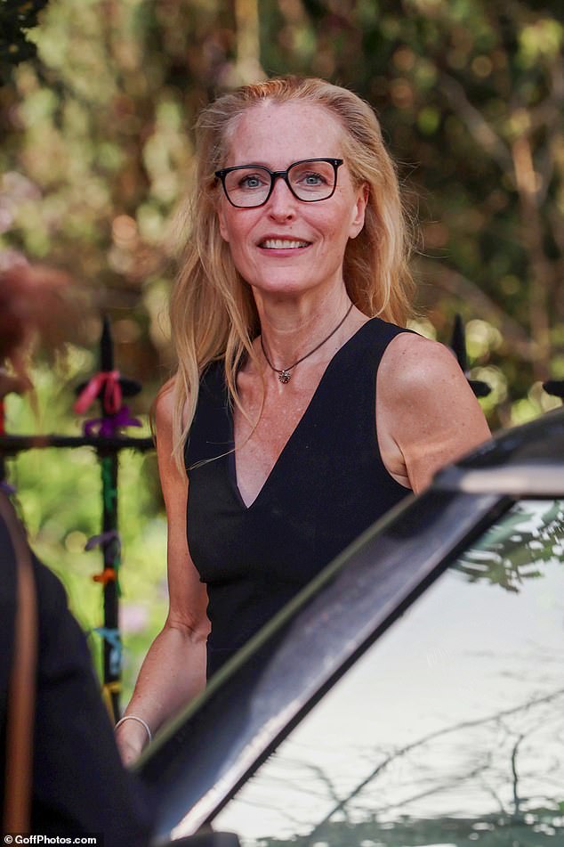 Gillian Anderson arrived at the funeral by cab