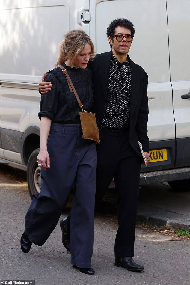 Robert's niece Lydia Fox was accompanied by her husband Richard Ayoade