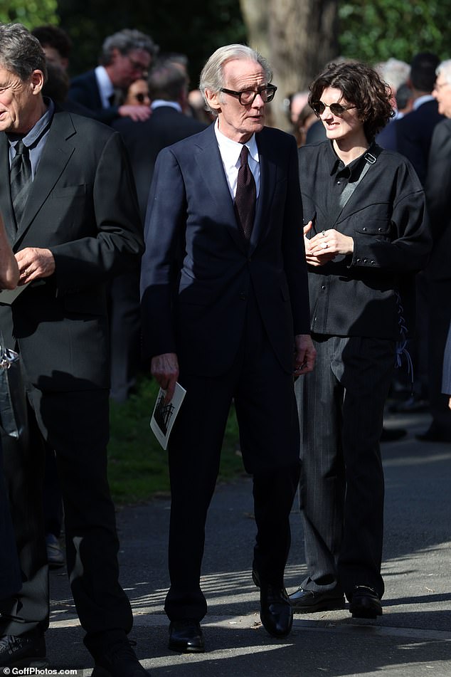 The actor was seen holding a funeral program