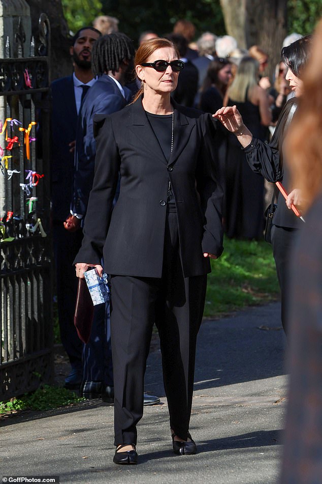 Rose Uniacke seen arriving at the funeral
