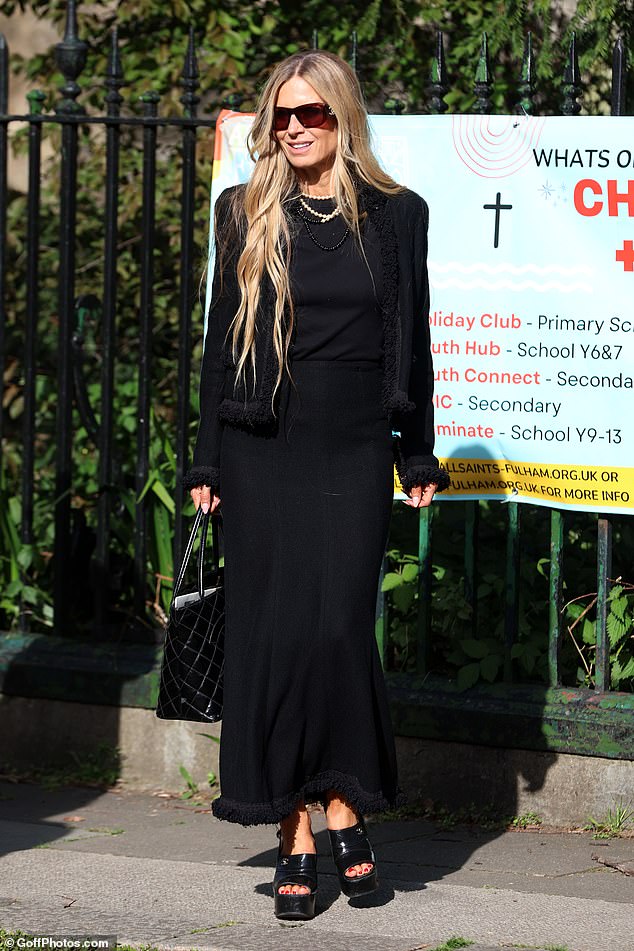 Laura Bailey was among the guests at Robert's funeral