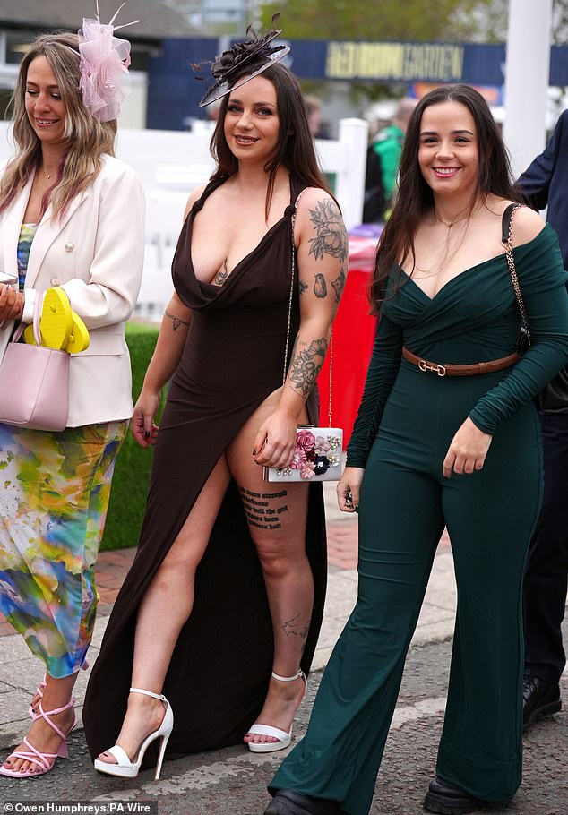 It's all about the accessories: Women teamed their glamorous dresses with impressive heels