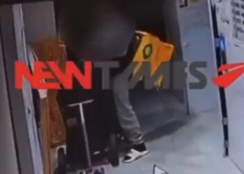 Stomach-churning moment food delivery rider is filmed peeing in pushchair in shocking CCTV