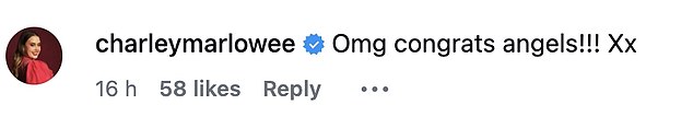 Fans and famous friends were quick to share their congratulations in the comments, with Emmerdale co-star Laura Norton gushing: 'Ah hell yes!!!!'