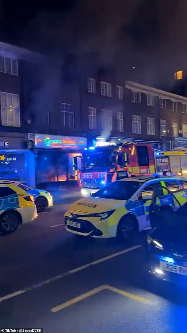 Droves of police officer and 40 firefighters descended to the scene on Edgware Road in the early hours of Thursday morning