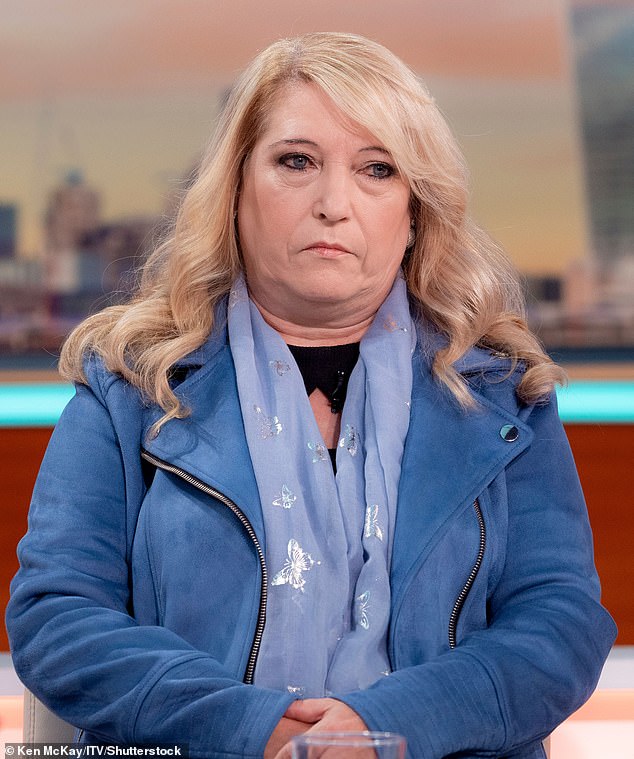 Ms Fergus (pictured in 2023) has yet again been left devastated after 'evil' vandals swiped the heads of the cherubs from her son's grave