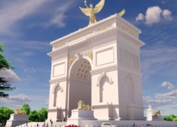 New pics of the ‘Arc de Trump’ reveal huge 250 foot triumphal arch in Washington DC as towering white monument