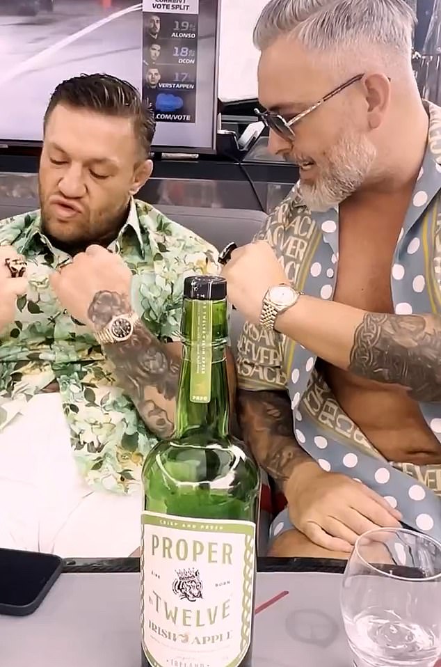 Bradley - who is said to be a friend of controversial mixed martial artist Conor McGregor (L) - has been seen in recent times living the high life on sun-kissed beaches in Thailand, Bali and Ibiza as well as skiing in the French Alps and on trips to the carnival in Rio