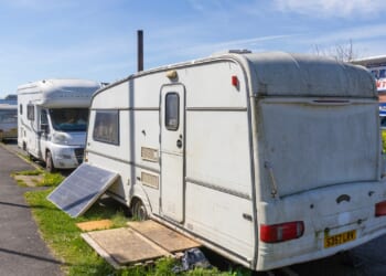 Our town has become UK caravan capital with 131 vans clogging the roads, piles of rubbish & abandoned mobile homes