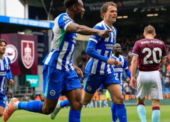 Clarets' fate all-but sealed as Mats Wieffer double keeps Seagulls' Champions League hopes alive