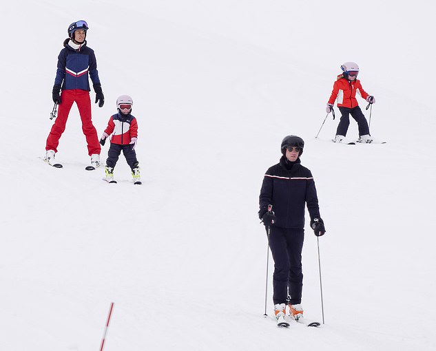 Kate and Prince William and their own trio were nowhere to be seen this time - even though the whole Middleton clan often ski together