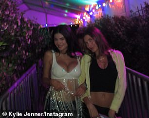 She shared a series of images while showcasing her stylish look as she was joined by pals for the festivities including Hailey Bieber