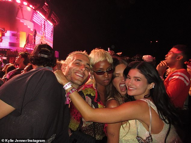 Lastly, the Kylie Cosmetics founder took a memorable group photo as they listened to one of the performers alongside other concertgoers