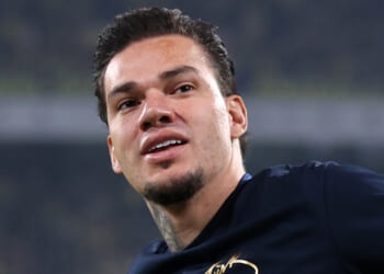 Ex-Man City star Ederson falls to floor after being hit by missile... before lashing out as camera gets too close to him