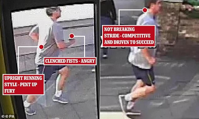CCTV showed the man running upright with clenched fists, suggesting he was angry