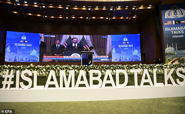 US Vice President JD Vance speaks to journalists as seen in a televised address before he leaves Islamabad, Pakistan, 12 April 2026. The United States and Iran did not reach a deal after long talks in Islamabad, and Washington says it has already made its final offer. The main disagreement is over Iran's nuclear program, with the US demanding long-term limits and Iran insisting on its right to peaceful nuclear activity and relief from sanctions