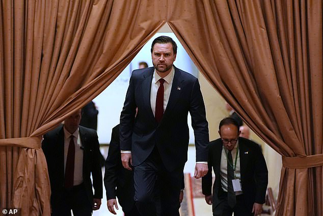 U.S. Vice President JD Vance arrives for a meeting with Pakistan's Prime Minister Shehbaz Sharif in Islamabad, Pakistan, for talks about Iran on Saturday, April 11, 2026