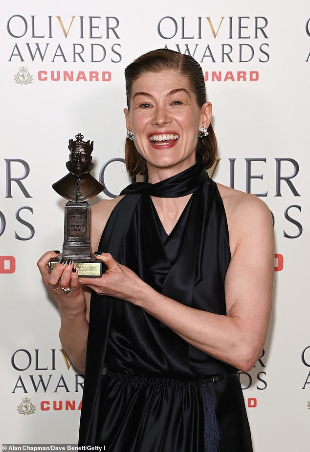 Rosamund took home the award for Best Actress on Sunday