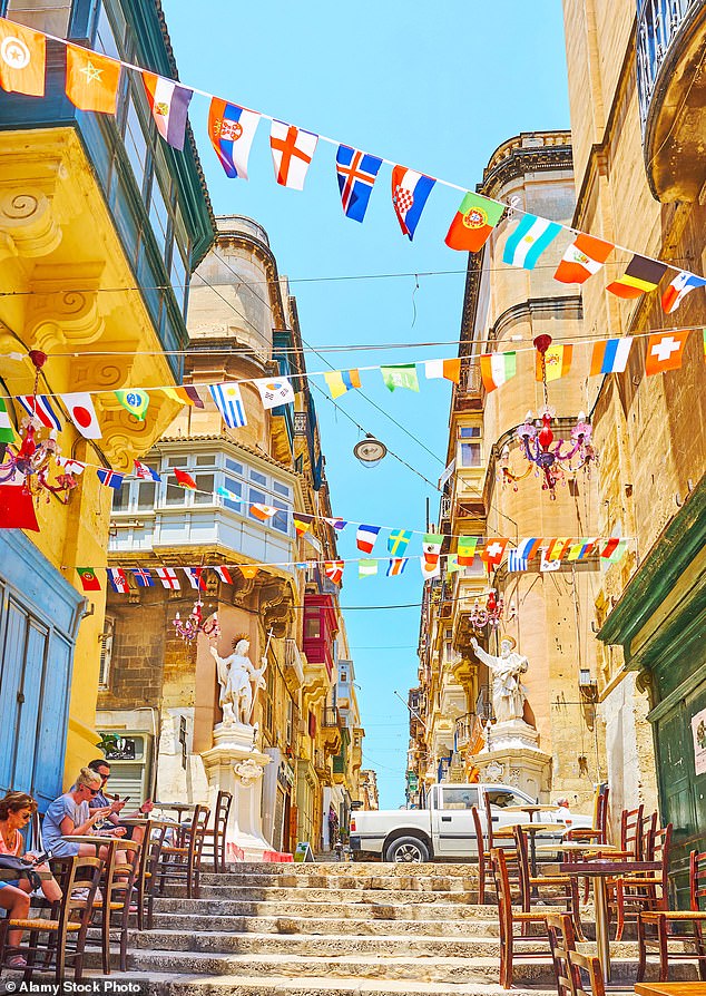 English language teaching is a significant employment area available in Malta (pictured, the street of St Lucia in Valletta)