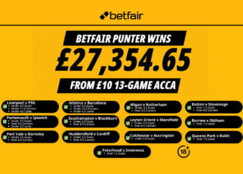 “This bet had everything!” Lucky punter turns £10 into £27k with epic 25-fold