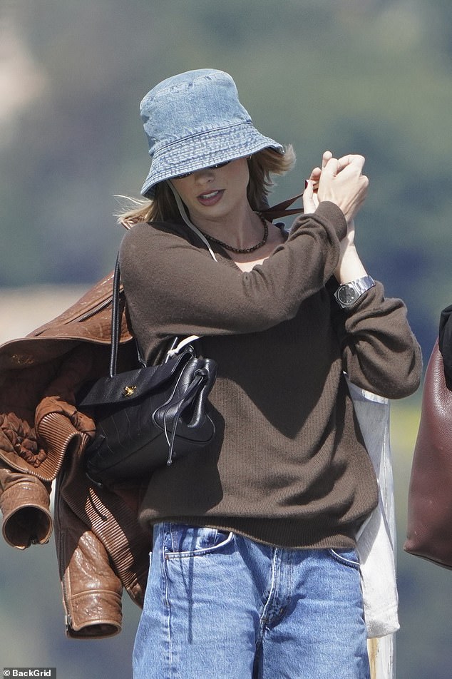 Margot looked in good spirits during the getaway in France