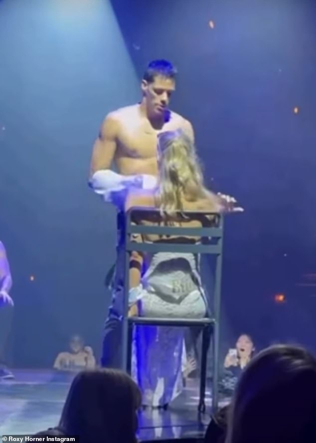 The model was treated to a lap dance from a Magic Mike stripper
